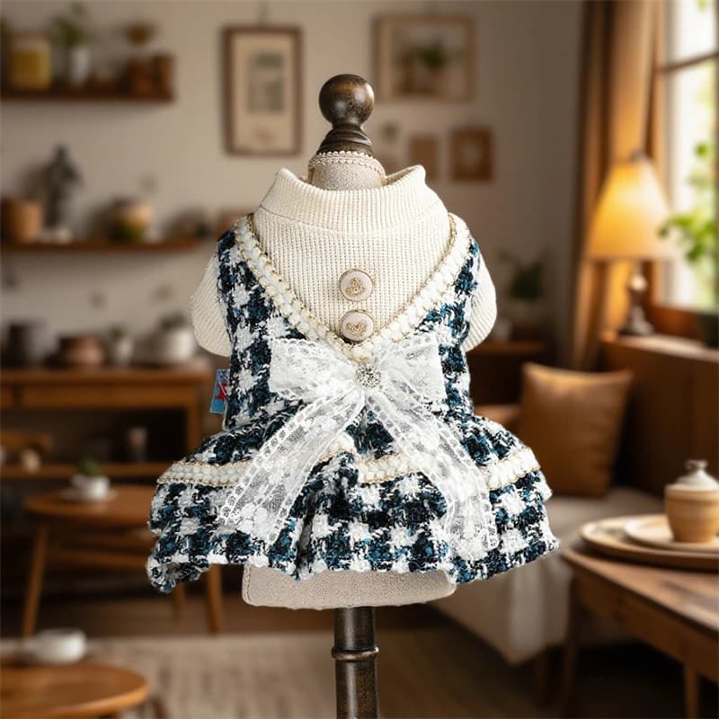 Vestiti da principessa per cani di taglia piccola e media Capodanno Autunno Inverno Dolce tuta da festa per gatti Abito da chihuahua per ragazza alla moda Maillard