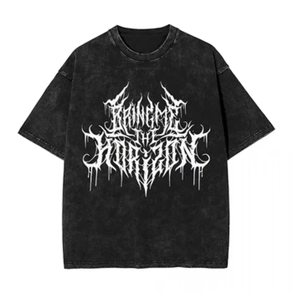 T Shirts Men Clothing BMTH Bring Me The Horizons Brutal Funny Logo T-Shirt Summer Vintage T Shirts Tops Cotton Trending Graphic