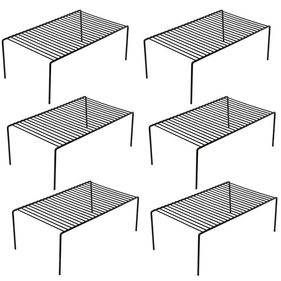 Set di 6 scaffali per scaffali, medie 13 x 9,4 pollici, organizer e portaoggetti per armadietti da cucina in filo metallico antiruggine, armadio Spice She
