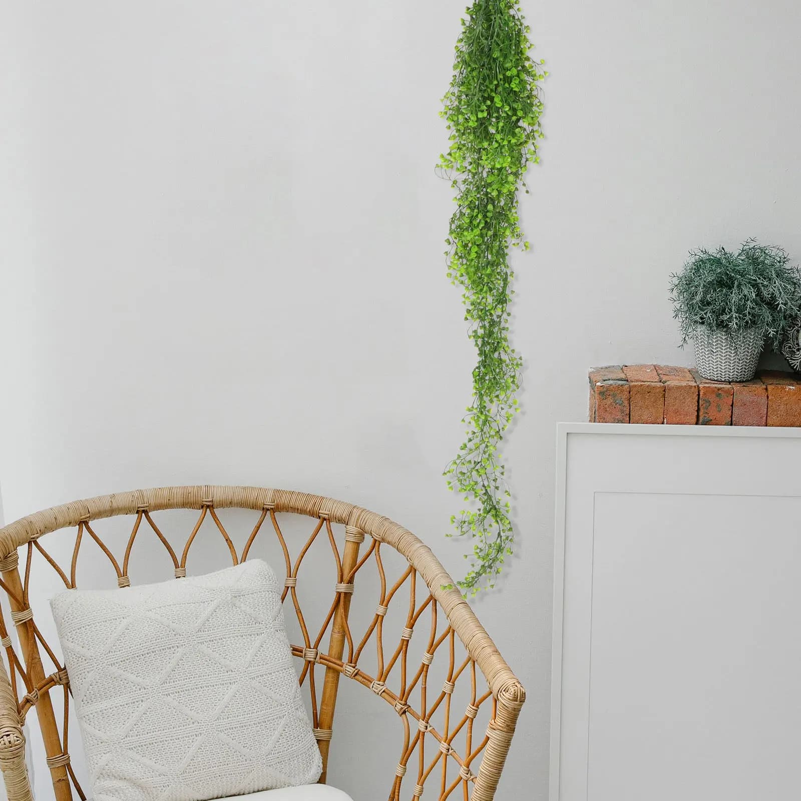 Artificial Hanging Plant Wall Decor Realistic Greenery Vine Fake Fern Room Decoration Boho Aesthetic Wall Hanging Plants