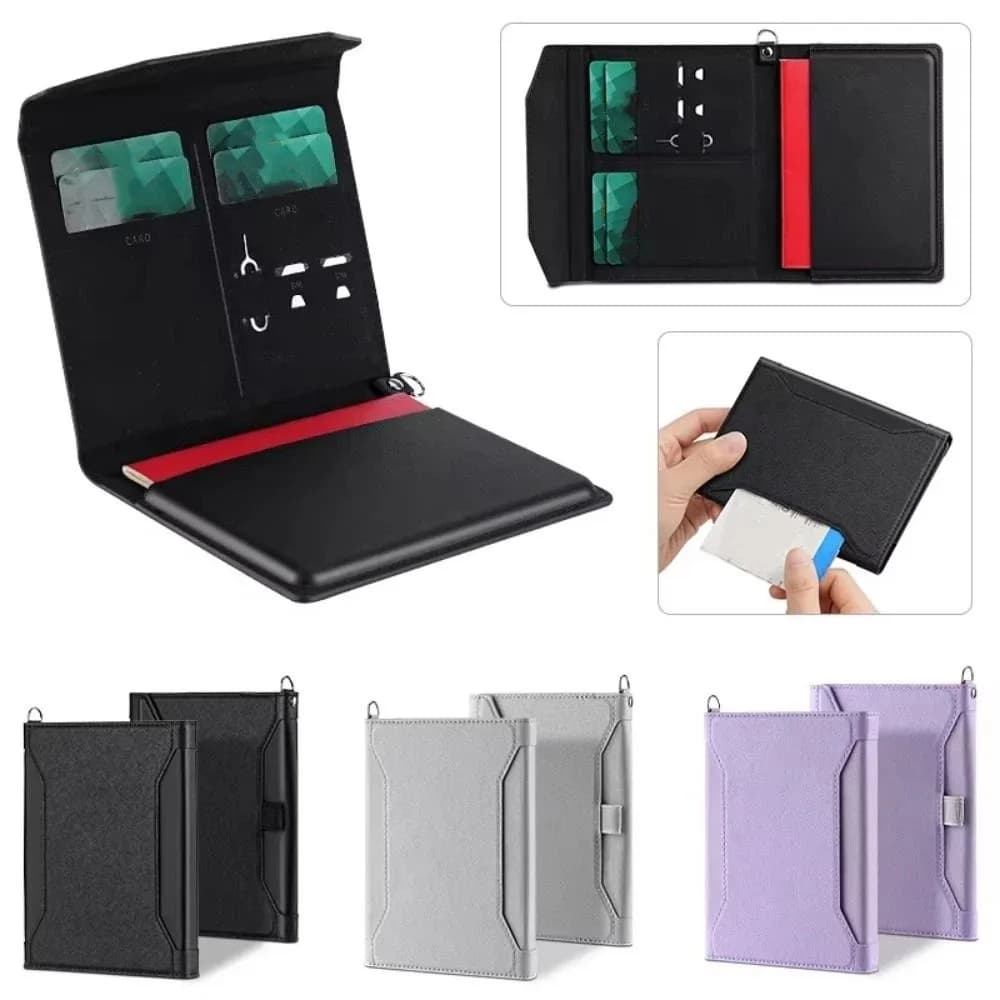 Portable Foldable Passport Wallet Large Capacity PU Leather Leather Passport Holder Waterproof Multilayer Folding Travel Pouch
