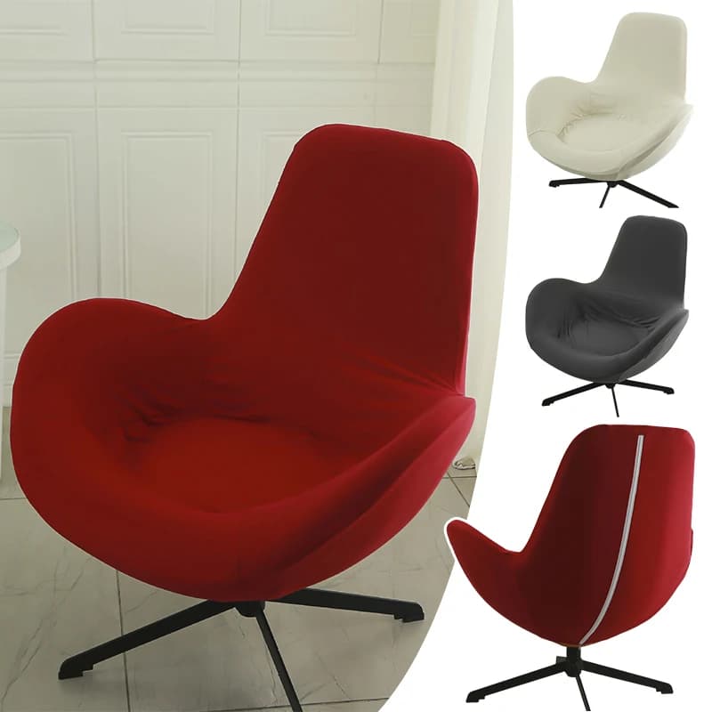 Egg - Shaped Sofas Lounge Chair Cover Solid Color/Printed Fashion Versatile Elastic Single Sofa Lazy Rocking Chair Slipcover