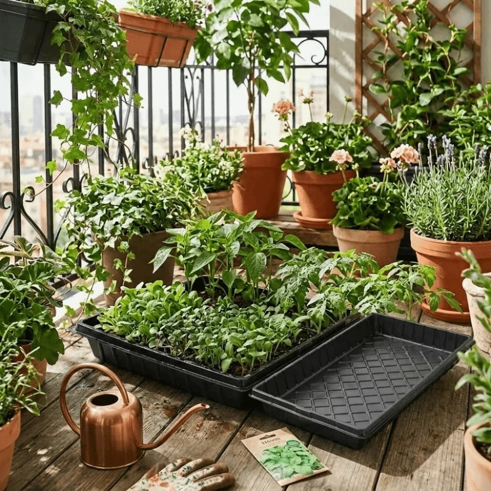 2 sowing trays 54*28cm with plant and flower germination holes, succulent growing tray, for balcony