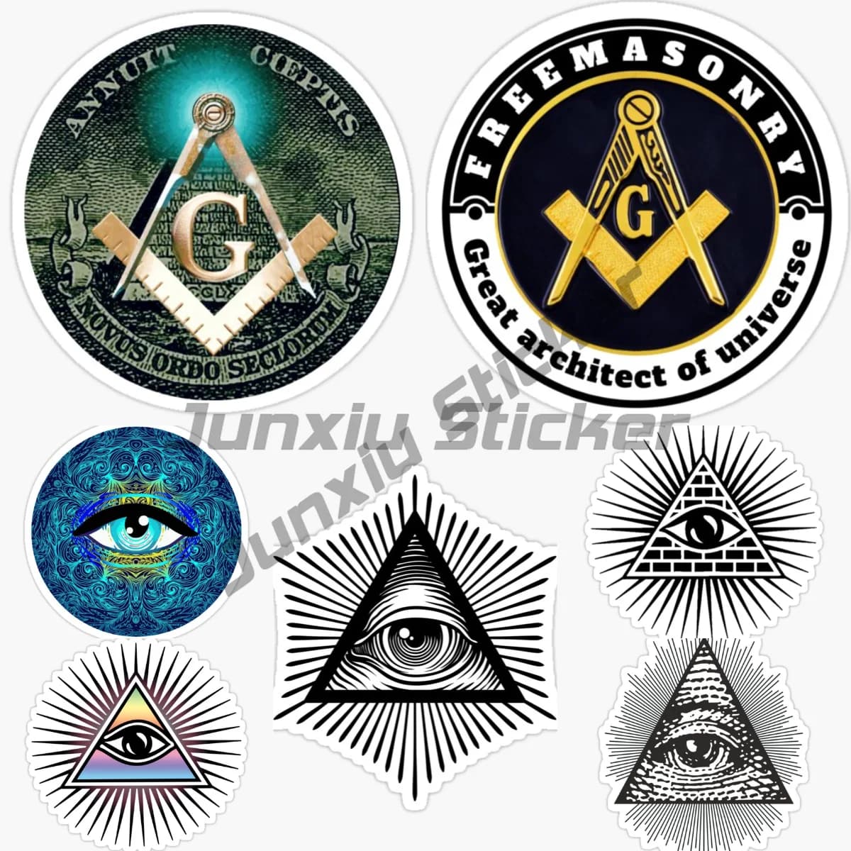 Freemason Illuminati Car Sticker Wall Rooms Truck Camper Car Window Bicycle Helmet Self-adhesive Waterproof Vinyl Offroad