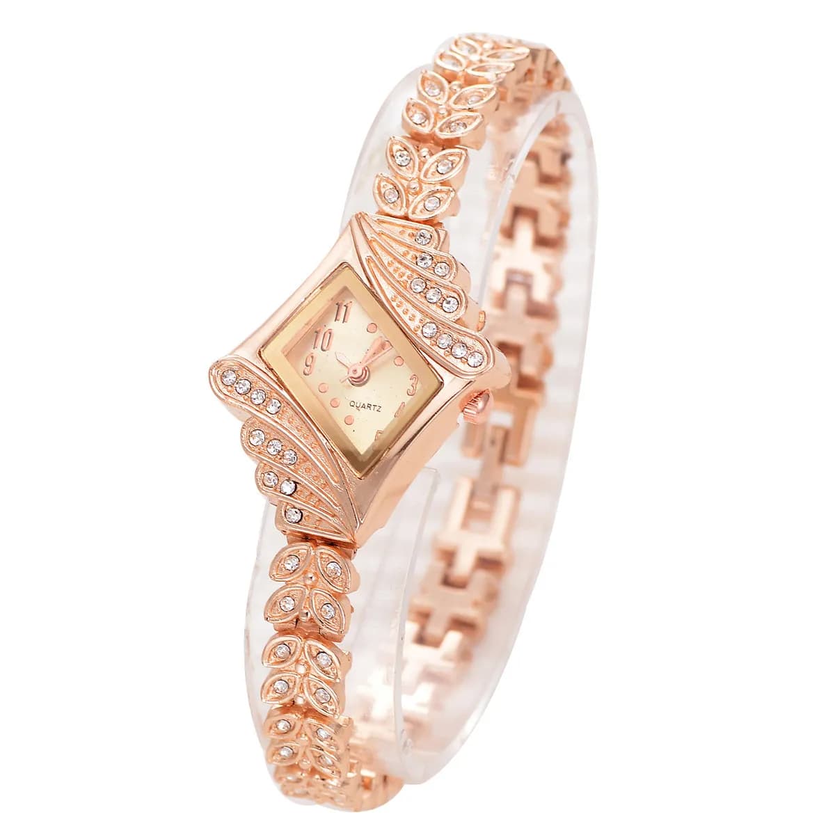Women Quartz Rhinestone Crystal Bracelet Watch Elegant Gift for Christmas Valentine's Day Mother's Day