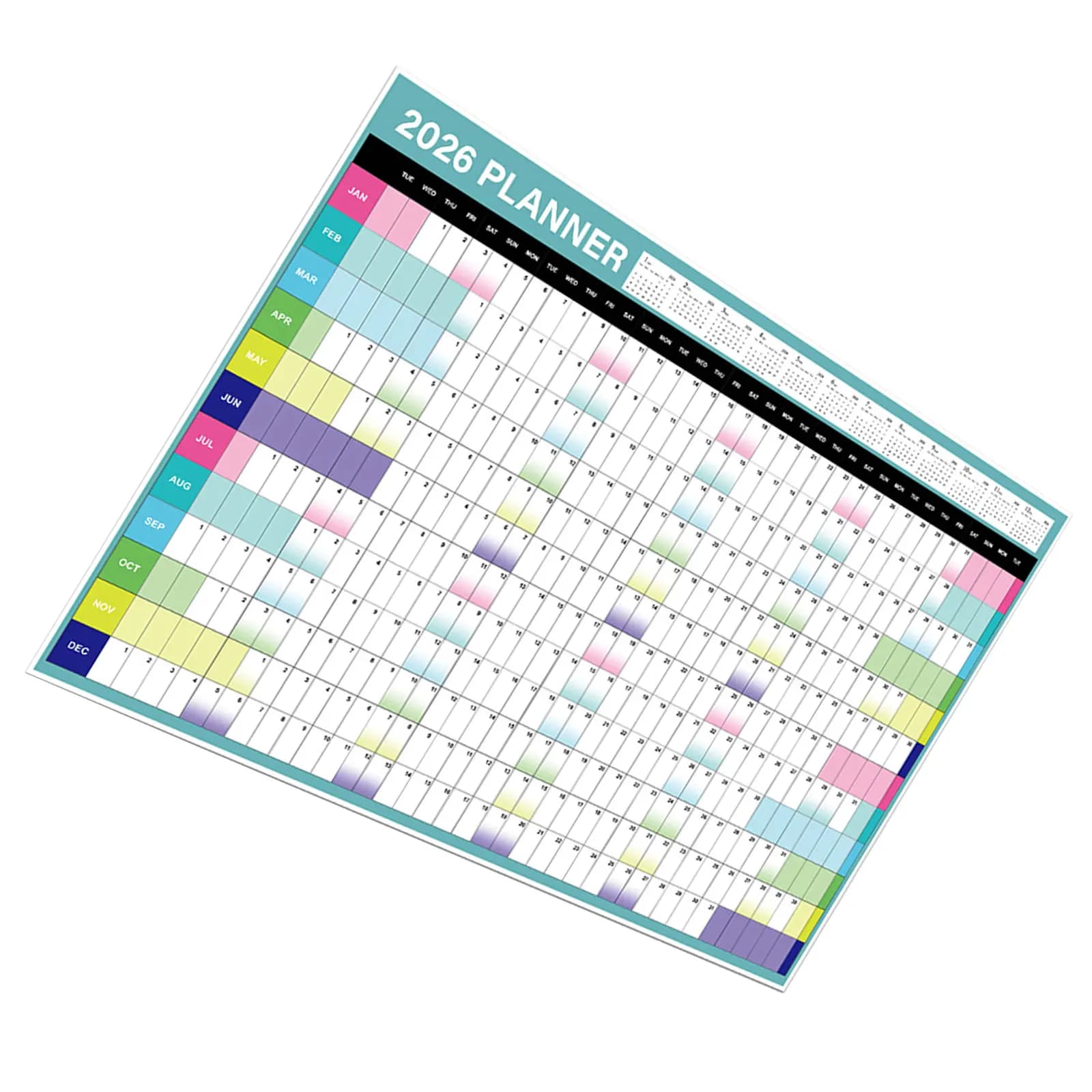 1 Large 2026 Wall Calendar Poster Oversized Monthly Planner Organizer Giant Yearly Hanging Paper Calendar For Home Office School
