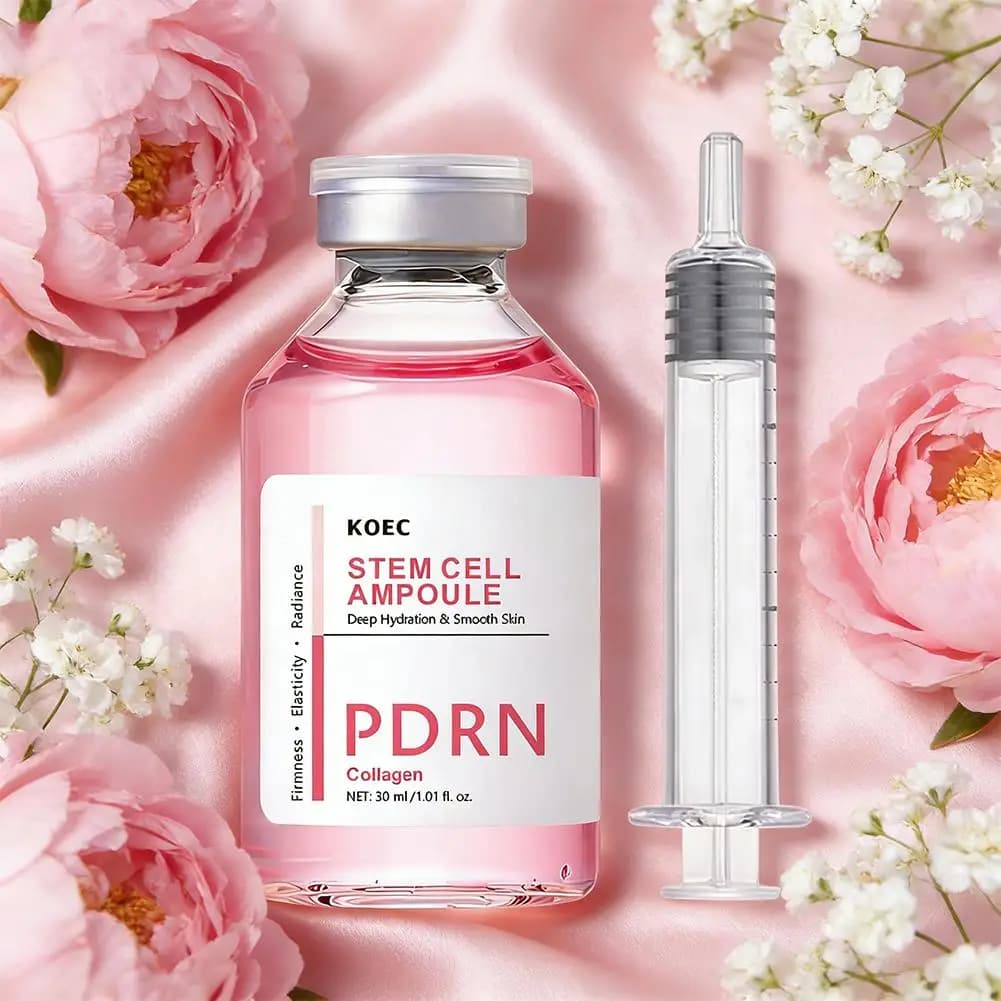 Ampoule Rassodante KOEC PDRN 30ml, Siero Viso al Collagene Profondo, Idratante e Rassodante, Fortifica la Barriera Cutanea, Essenza Viso Rassodante