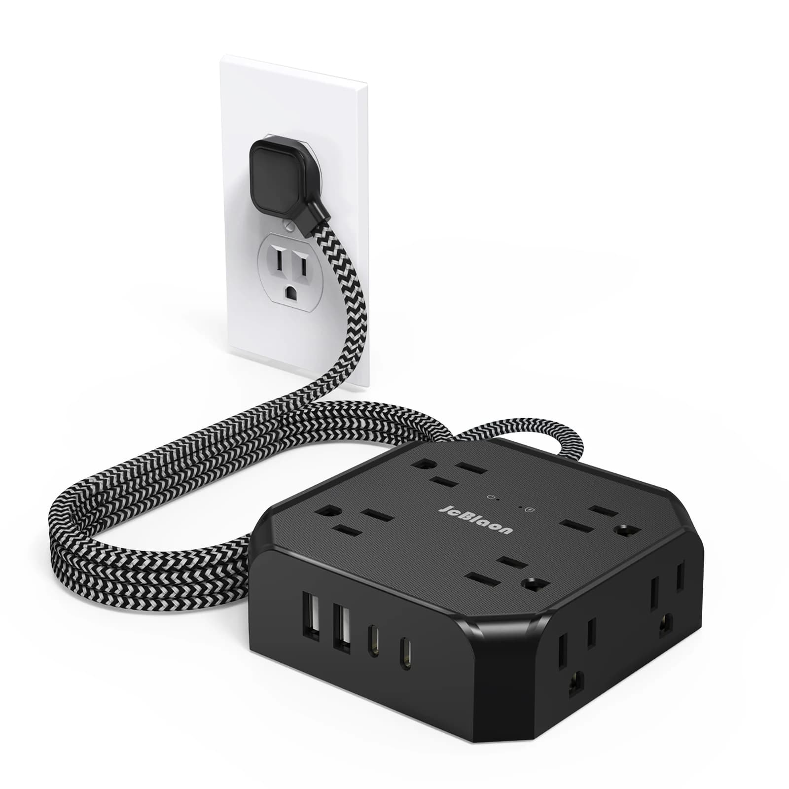 Prolunga per presa a muro multi-spina, presa CA Porta USB Tipo-C Ricarica rapida Filtro di rete universale Splitter per presa elettrica