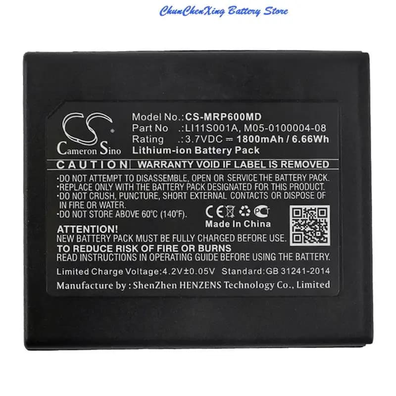 Cameron Sino 1800mAh battery for Mindray DPM2 pulse oxymetre Pouls PM60, PM60, PM60