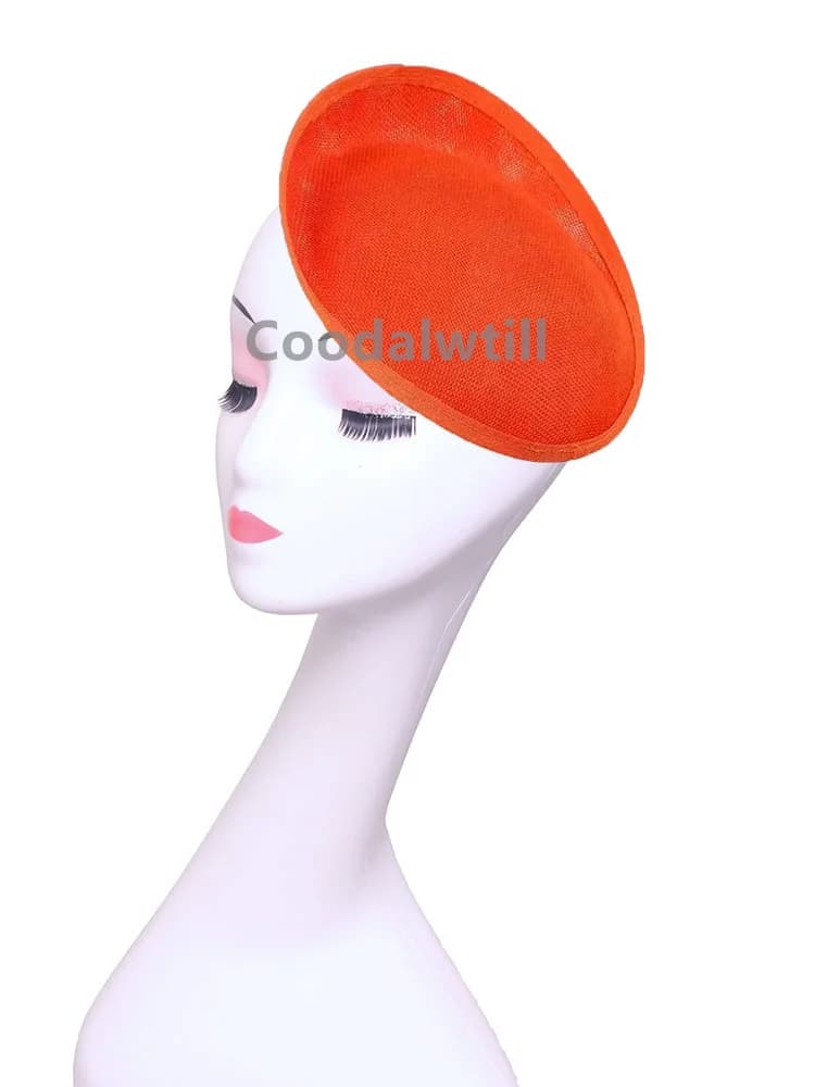 20*18 CM Arancione Fascinator Base Signore Derby Millinery Cap Forniture Accessori Per Capelli FAI DA TE Sposa Matrimonio Fascinator Bases Cappello Artigianale