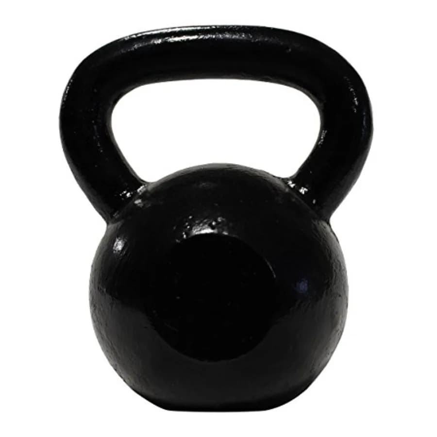 Kettlebell in Ghisa Non Rivestita 50-100 libbre Neri, Costruzione Robusta e Durevole per Allenamento Funzionale e Crossfit