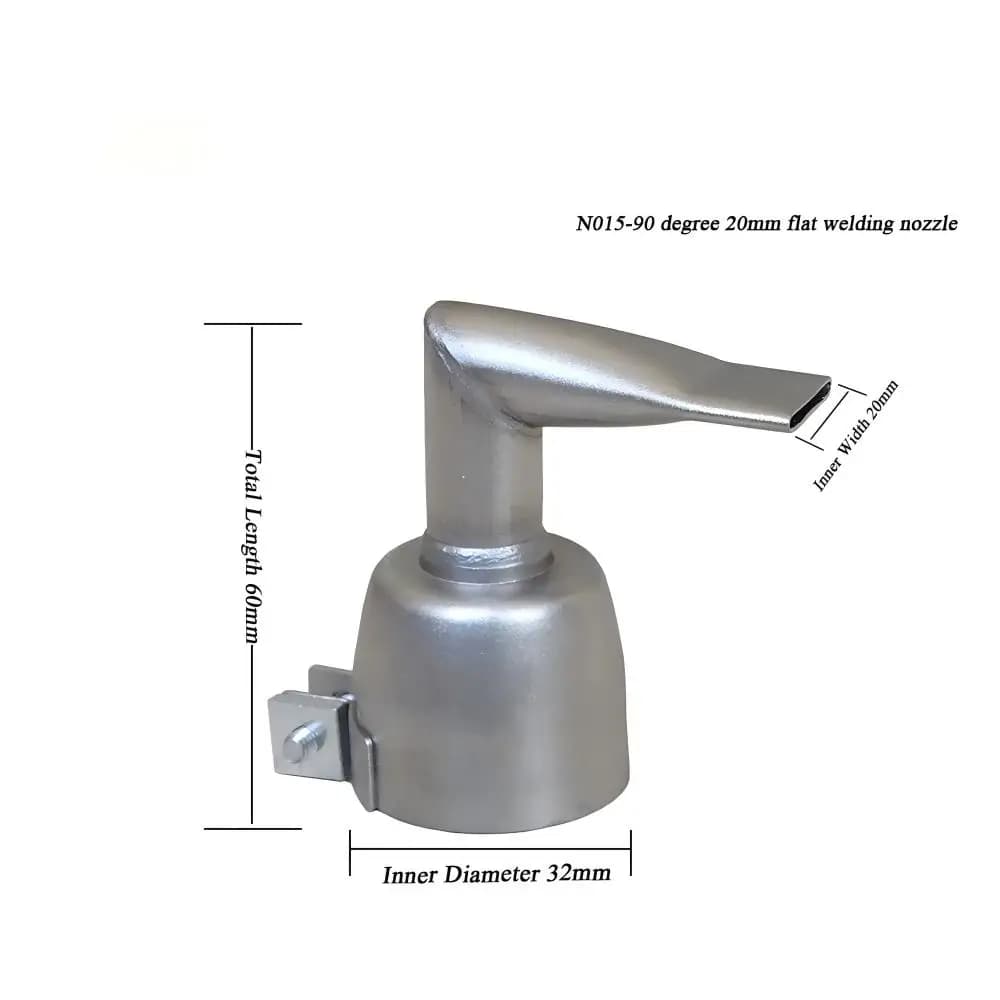 Ugelli per saldatura piatta HLTE a 90 gradi da 20 mm per pistola ad aria calda, saldatura plastica, accessori per saldatrici