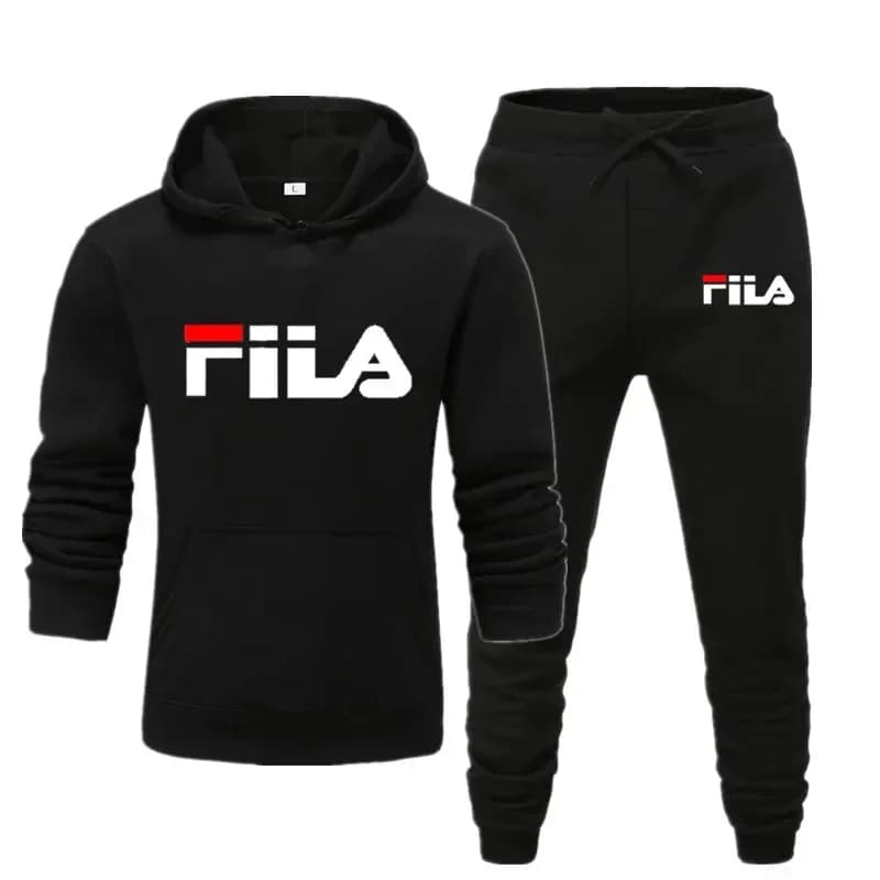 Fall Winter Stylish Men Pullover Hoodie & Sweatpants Two Piece Outfit Casual Jogging Fitness Everyday Sports Suit