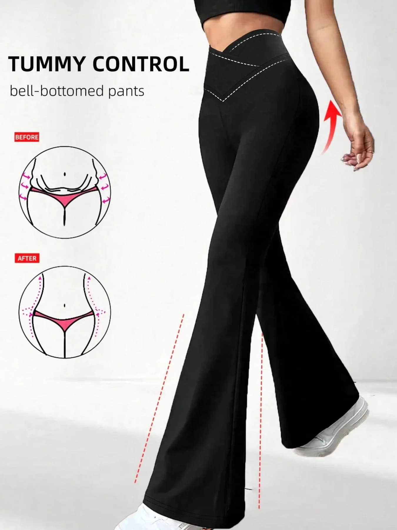 Pantaloni Donna Trendy 2026 a Vita Alta con Controllo Pancia e Sollevamento Fianchi, Modello a Campana, Leggings Yoga Casual Activewear
