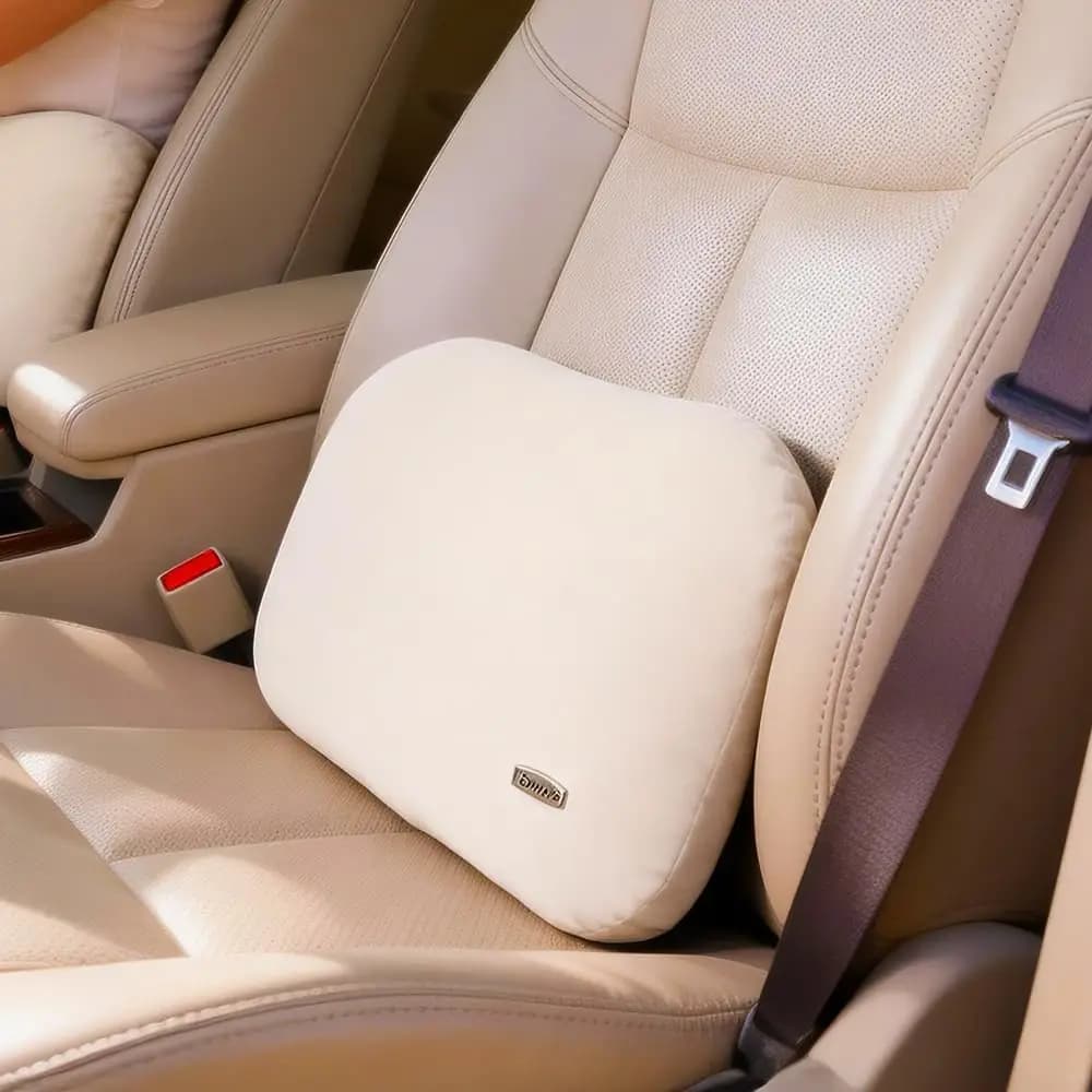 Cuscino Lombare Beige per Sedile Auto, Morbido Cuscino in Lattice per Alleviare il Dolore alla Schiena per Sedia da Ufficio e Casa