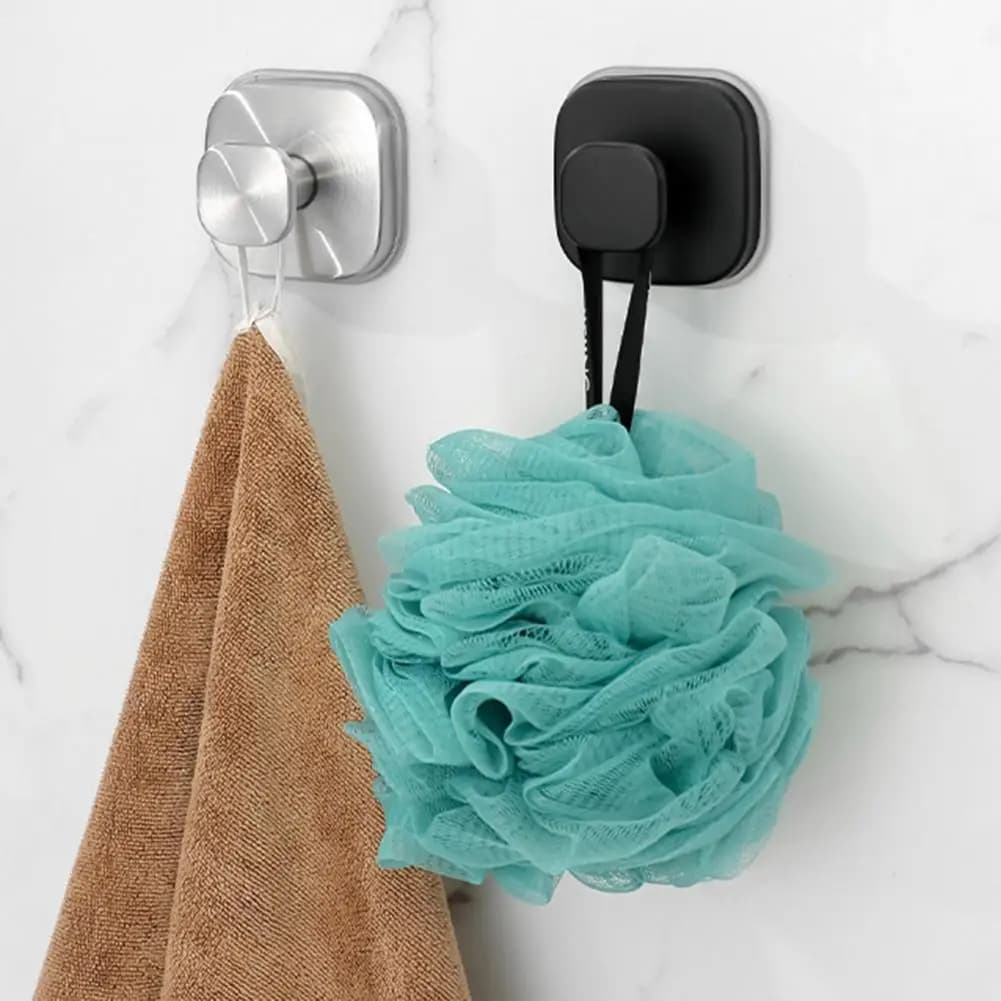 Gancio per accappatoio da bagno Gancio a ventosa in acciaio inossidabile resistente per porta d'ingresso Gancio per ghirlanda Specchio per finestra in vetro da bagno Doccia