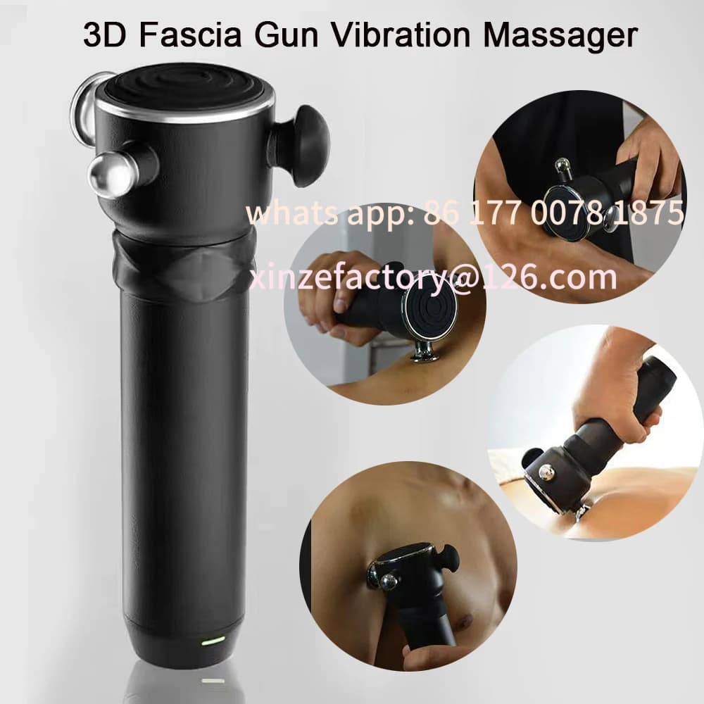 Vibrant massager with customizable 3D wrapper gun for deep fabrics for body neck back