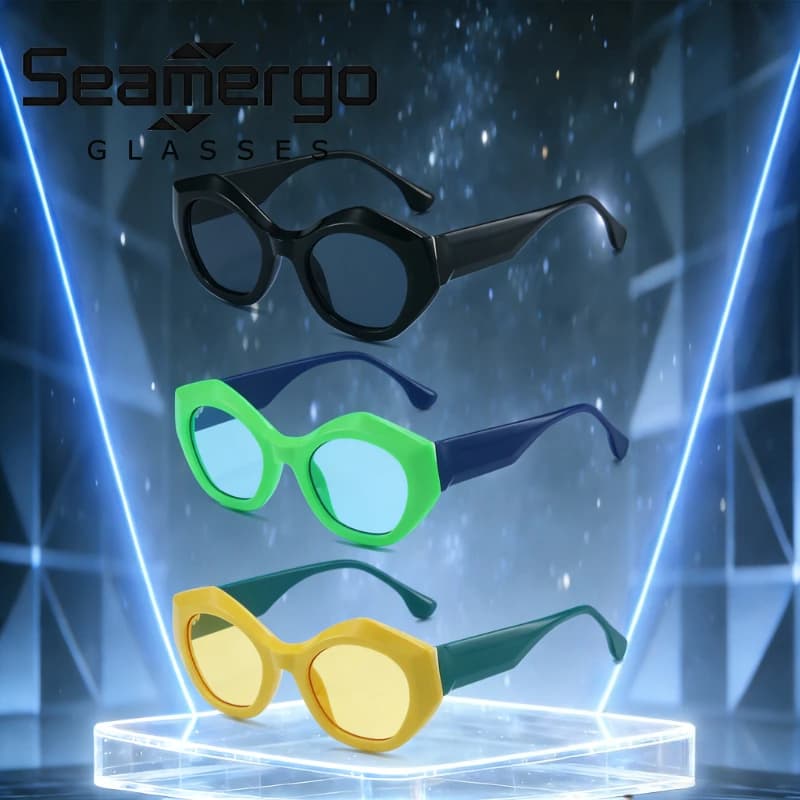SEAMERGO 1/3 Pezzi Occhiali da Sole di Lusso da Donna Stile Cat-eye, Resistenti ai Raggi UV, Occhiali da Sole da Uomo per Viaggi, Spiaggia e Campeggio