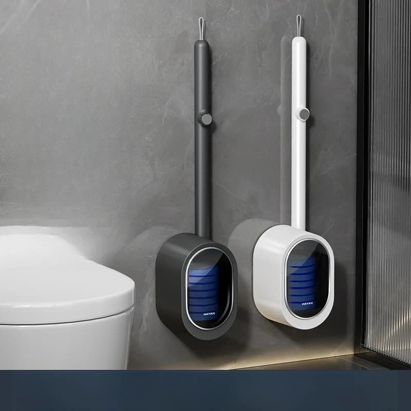 Spazzola per WC Monouso Senza Fori - Spazzola da Bagno Portatile e Lavabile per Montaggio a Parete - Spazzola per Pulizia del WC