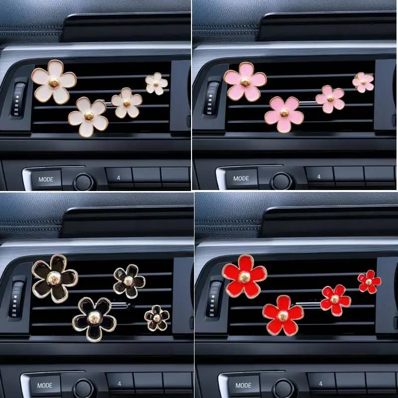 4 Pieces Auto Air Vent Exit Perfume Fragrance Clip Auto Aromatherapy Diffuser Air Conditioning Vent Clip Decoration
