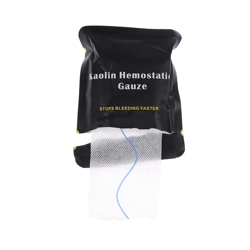 Medicazione medica per ferite Garza di caolino emostatico Combattimento di emergenza Trauma Z-Fold Solubile per kit di pronto soccorso