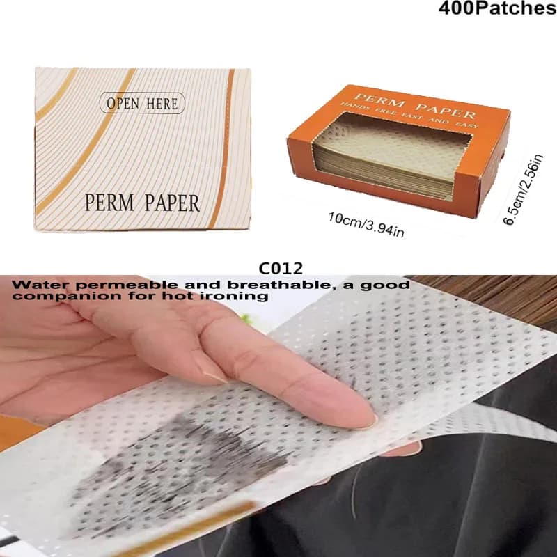 400 sheets/box permanent hair paper hair curler living room temperature resistant permanent paper whitening paper for electric hair curls