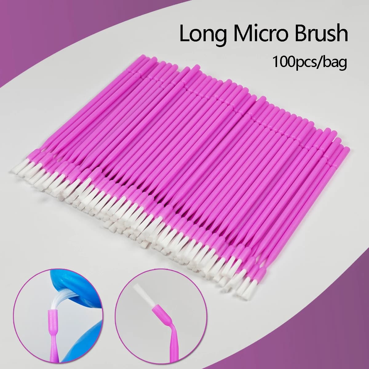 100Pcs Dental Disposable Micro Brush Applicators Bendable Long Shank Brush Teeth Whitening Oral Dentist Cleaning Tools