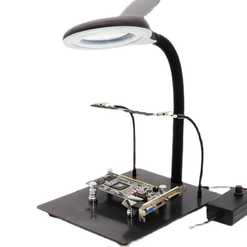 Soldering Iron Assistant, Circuit Board Stand, Soldering Workbench, Multifunctional Amplified Soldering Station with LED Light