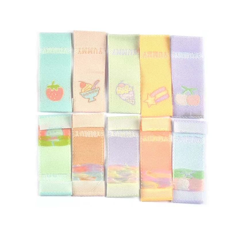 50 pz meteora/ciliegia/gelato ricamo etichette di stoffa accessori per cucire cappelli fai da te borse artigianato etichette per indumenti tessuto a maglia C3612