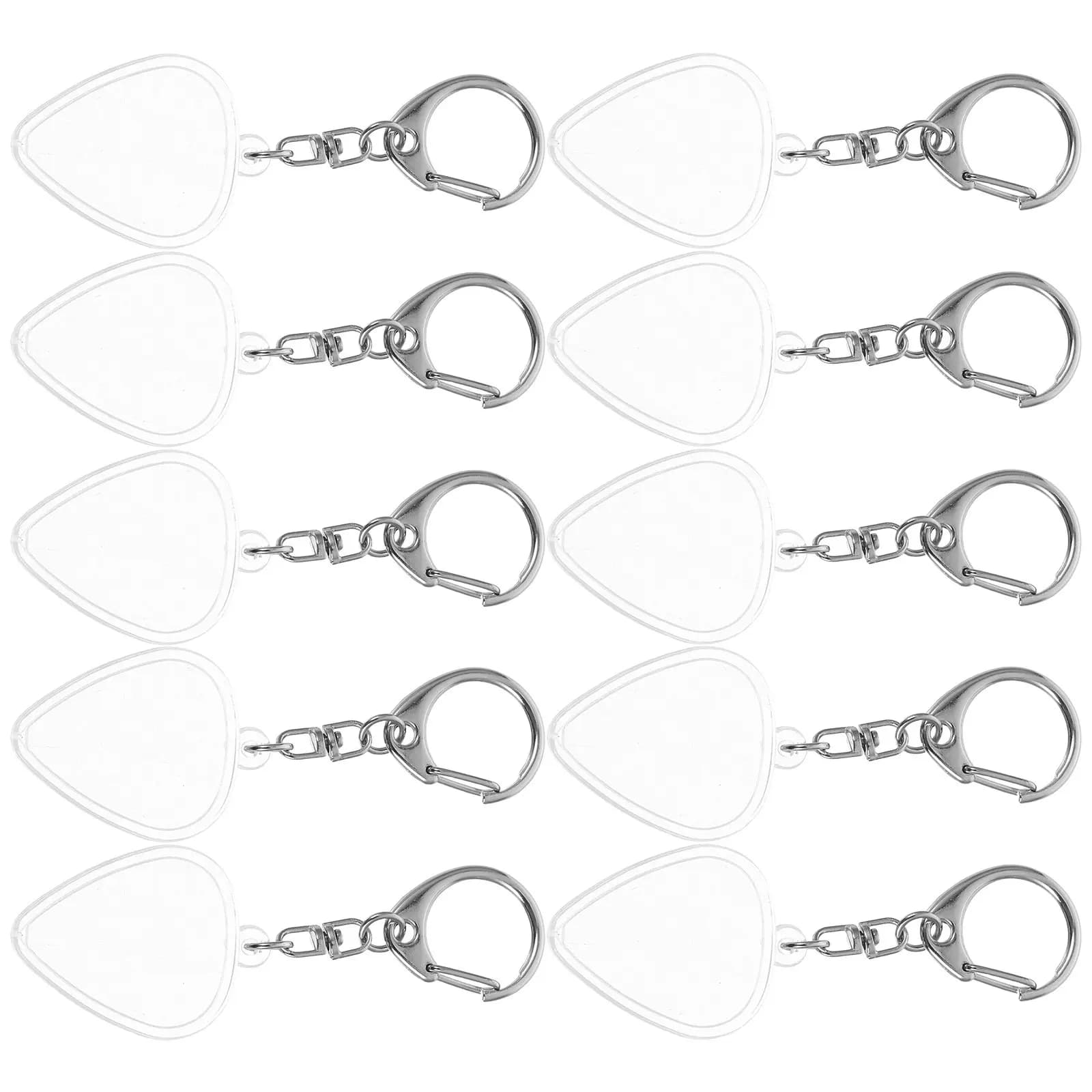 Contenitore per plettri da chitarra da 10 pezzi, custodia trasparente portatile con portachiavi in acrilico per chitarra acustica ed elettrica