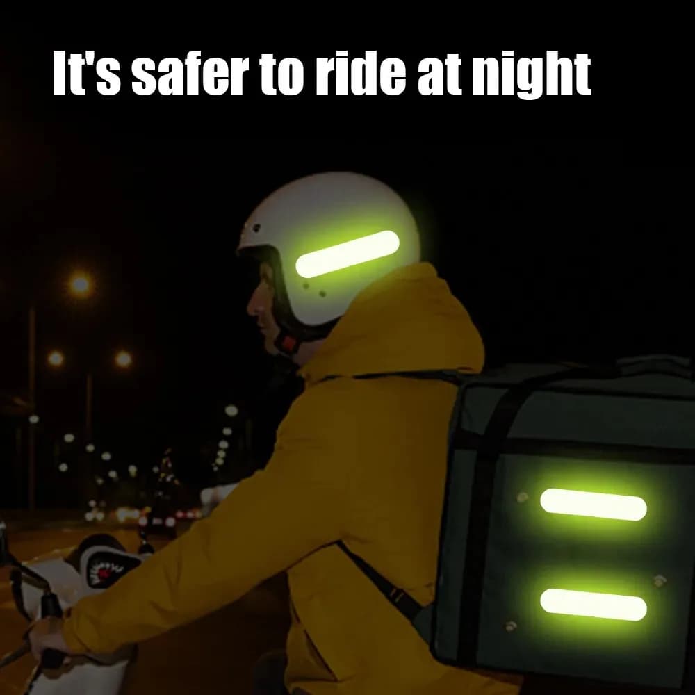 Adhesive Warning Reflectors for Motorcycle Helmet, Decorative Strips for Night Guide, Bike, Motorcycle and Car Stickers