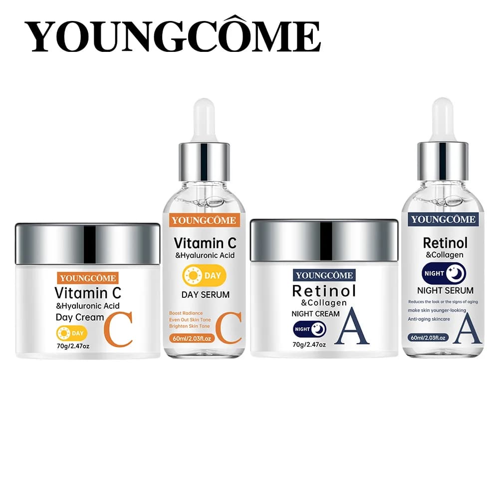 Set di crema tonica per il viso alla vitamina C Crema per il viso liscia Crema da giorno idratante Ridurre i pori Prodotti per la cura della pelle