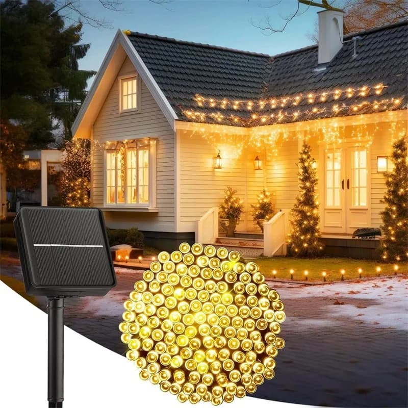 Luci a Cascata LED Solari 5/7/12/22m, Ghirlanda Luminosa per Matrimoni, Decorazione per Esterni, Patio, Feste, Casa e Giardino