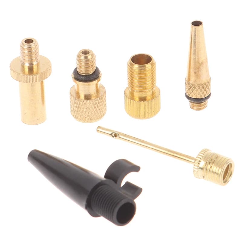 6 pz/set Adattatori per Valvole per Bici da Strada e MTB Pompa per Pneumatici per Bici di Rame Pompa di Gonfiaggio Kit Ugello Presta Schrader Valvola Adattatore Tubo