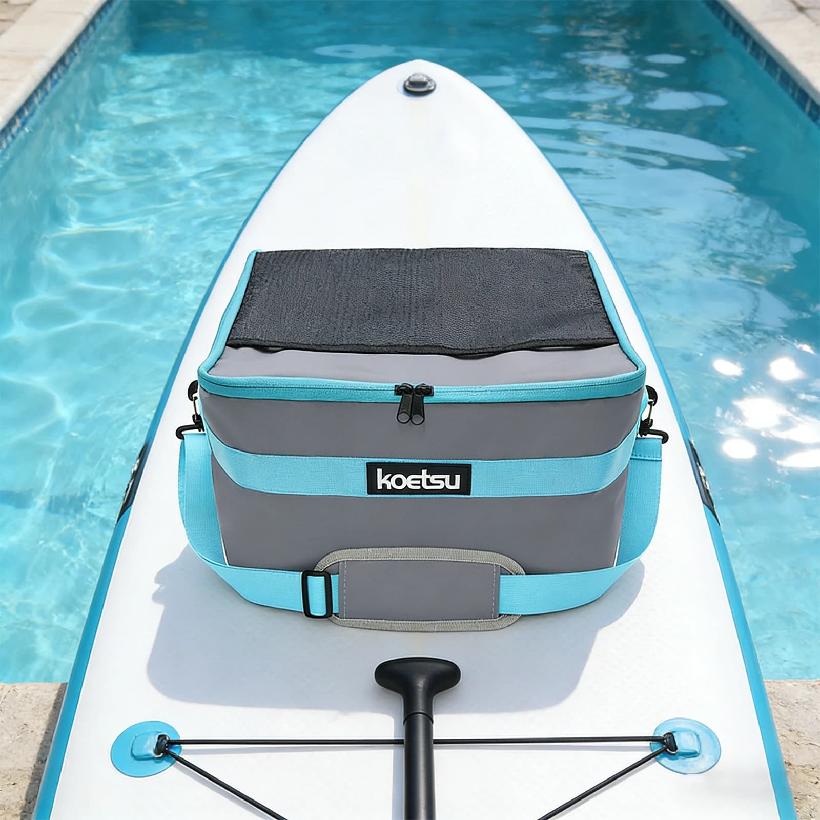 Accessori per Paddle Board: Cinghie Regolabili e Borsa Termica Verde per Stand-Up Paddleboard, Spiaggia, Campeggio e Kayak