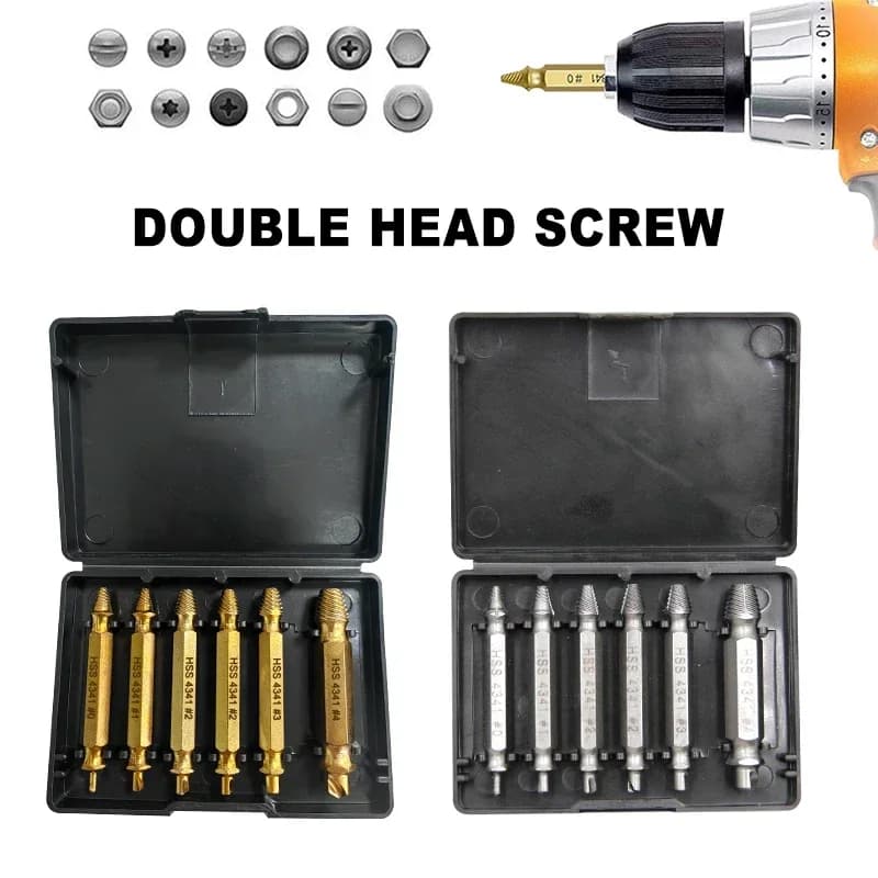 4/5/6PC Screw Extractor Set HSS Drill Bit Stripped Broken Remover Small Easily Quickly Take Out Kit Easy Demolition Power Tools