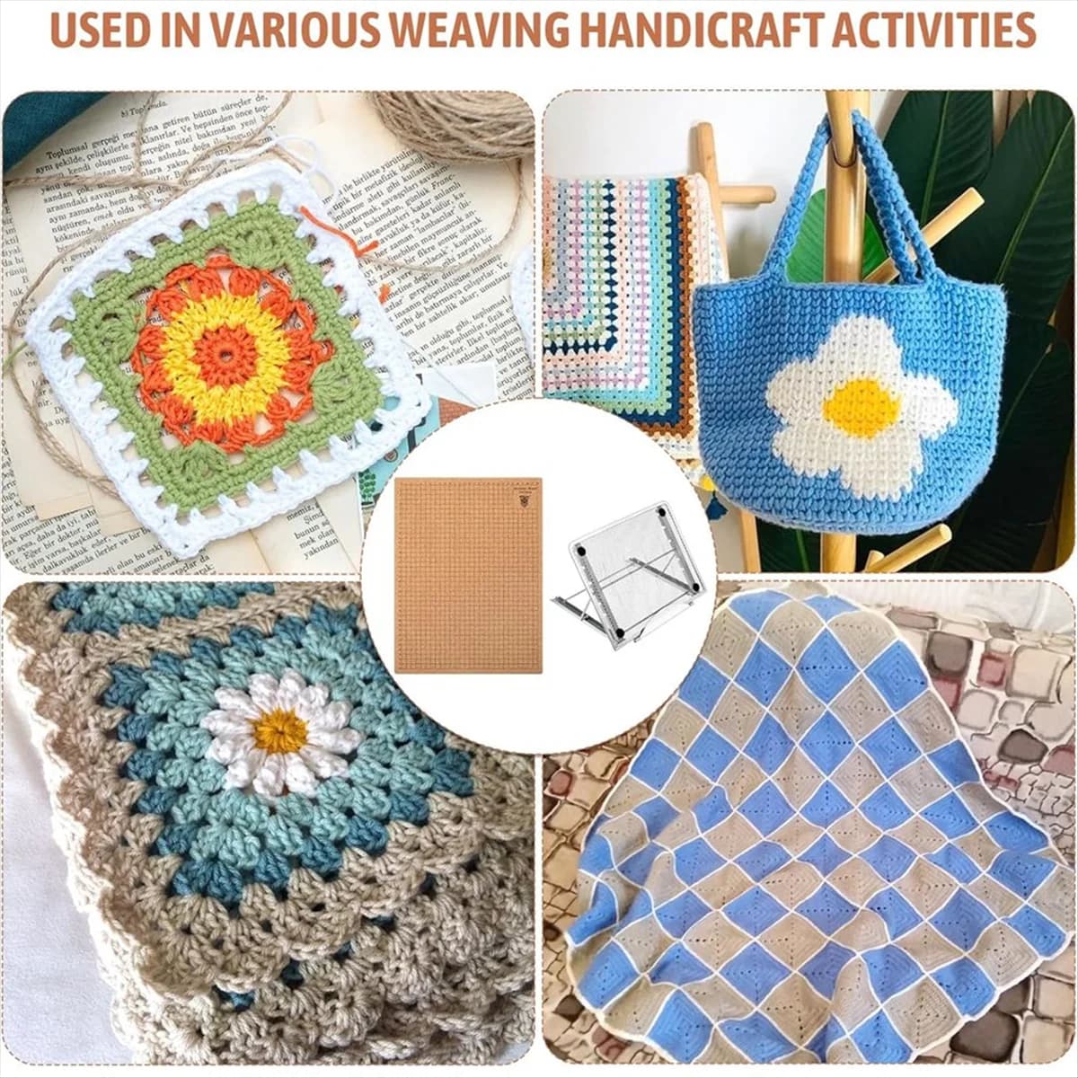 2025+104 Pcs Macrame Board, 12x16 Inch Macrame Board and Pins Kit with Metal Adjustable Holder,for Braiding Cording Bracelet
