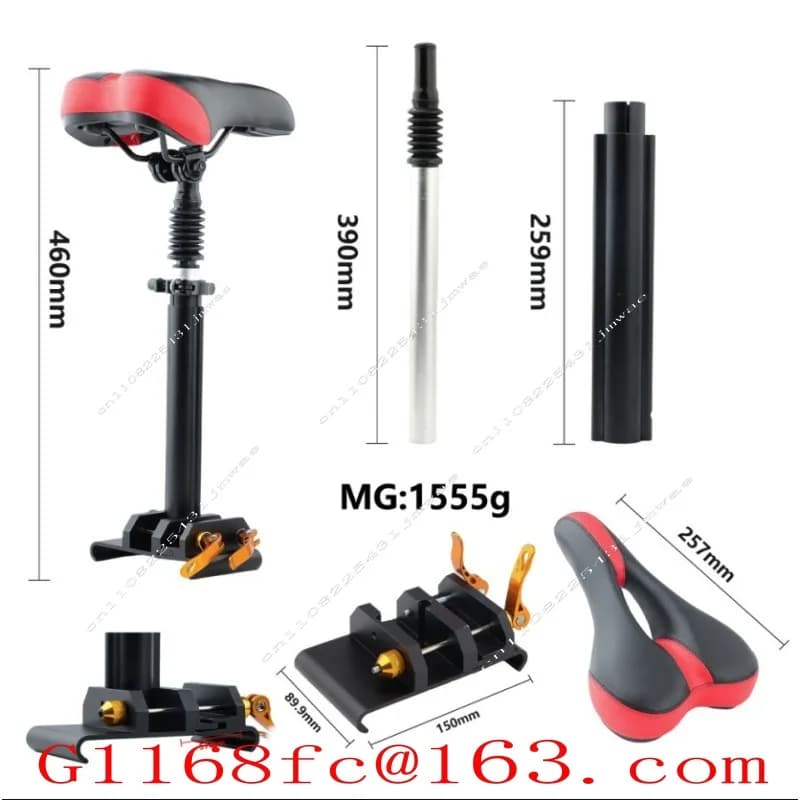 Electric Scooter M365/PRO Adjustable Aluminum Alloy Profile Seat Non-punching Folding Shock Absorber Seat Bag Accessories