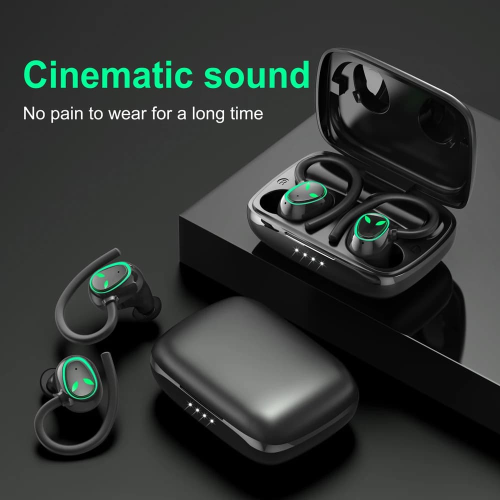 Soundguru i22A ENC Auxiliary TWS True Wireless stereo earphones Noise Clearance Bluetooth headphones with LED display