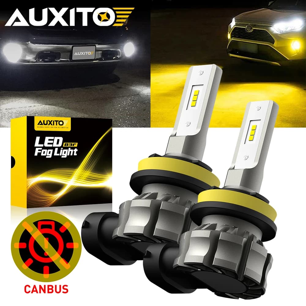 2 pezzi AUXITO LED fendinebbia H8 H9 H11 H10 H16JP 5202 880 H27W/1 bianco/giallo ambra Canbus fendinebbia DRL 48W ad alta potenza 12V 2000LM CSP