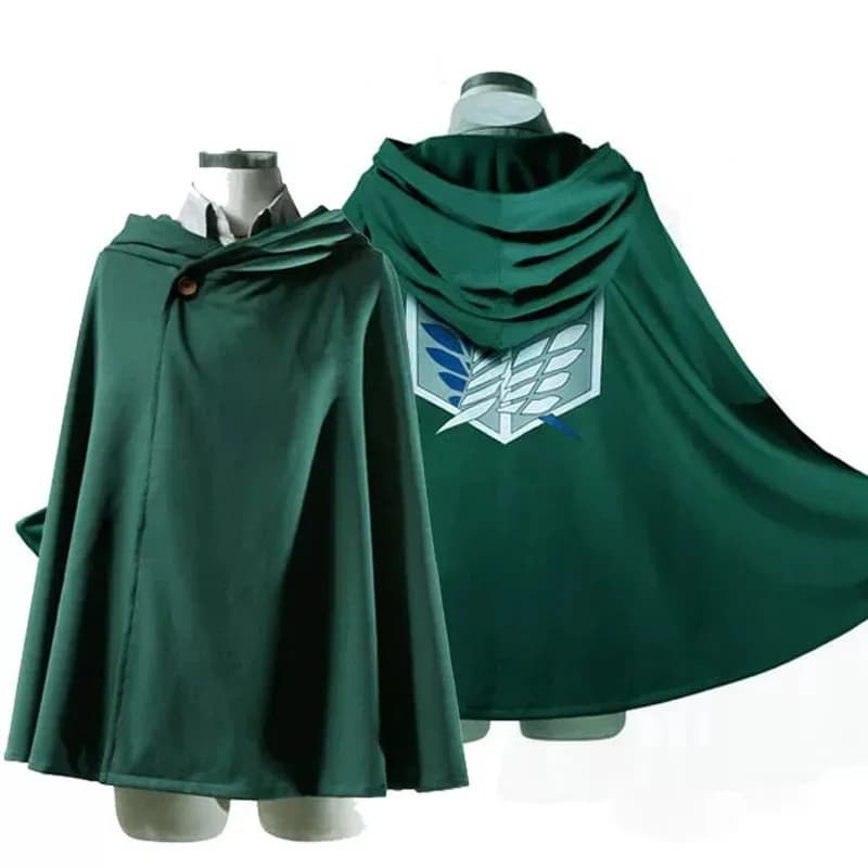 Adult Soul Attack on Titan Cosplay Costumes Giant Mantle with Hat Shingeki no Kyojin Scouting Legion Green Mantle Men's Clothing