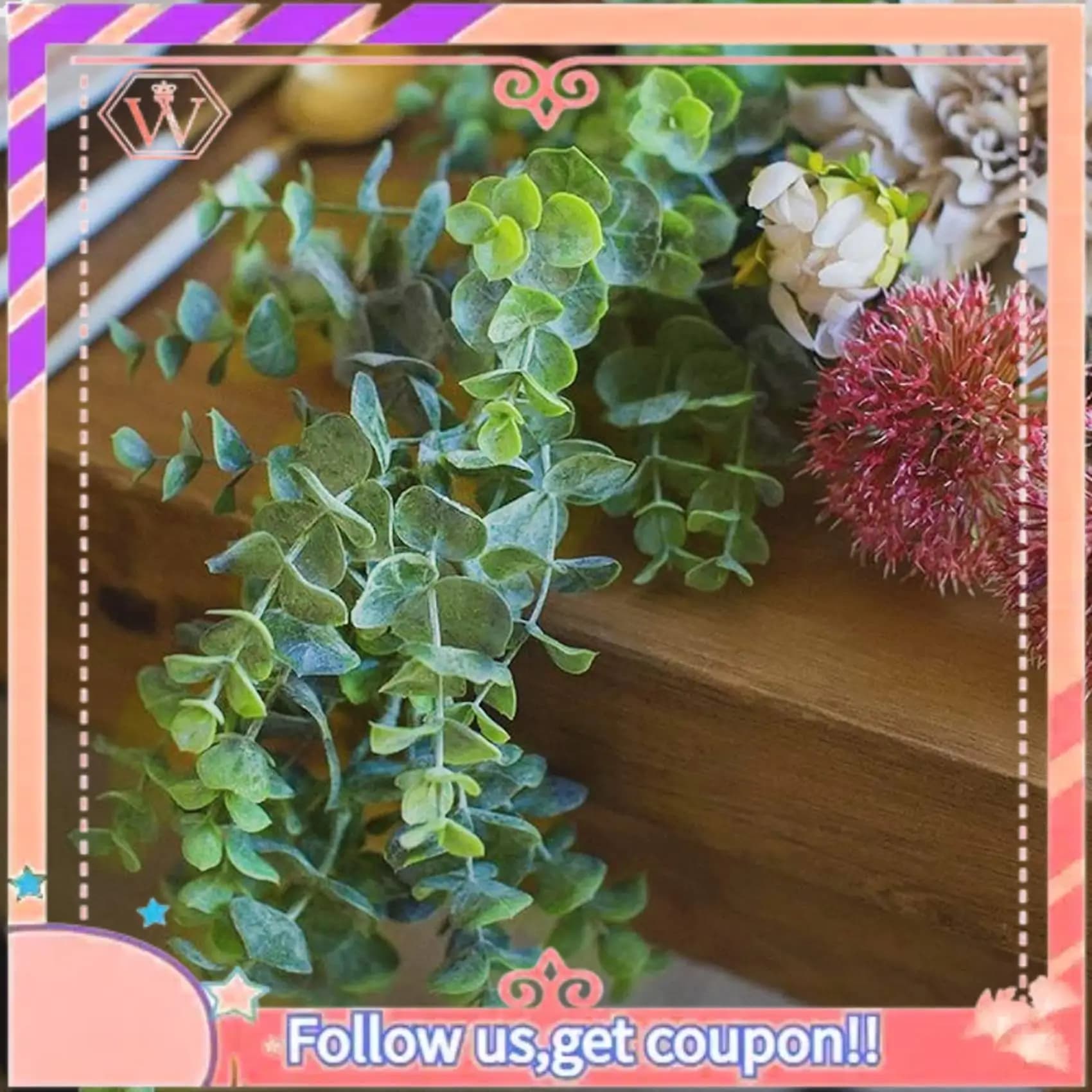 AT84-20 Packs 30Ft Artificial eucalyptus garlands Fake green faces Fake hanging plants for wedding bow