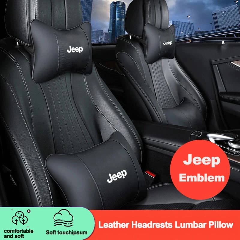 Cuscino poggiatesta e supporto lombare per auto Jeep Renegade Wrangler Patriot Willys Liberty Rubicon XJ Trail Hawk