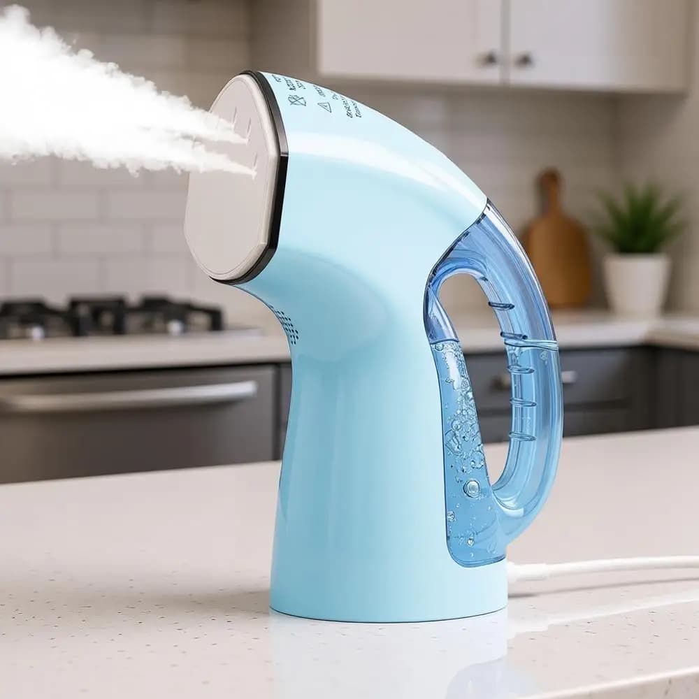 Ferro da Stiro e Vaporizzatore 2 in 1, Pannello Sintetico per Vestiti, Chip Intelligente, Serbatoio da 250ml, Cavo da 2,5m, 1000W Nero