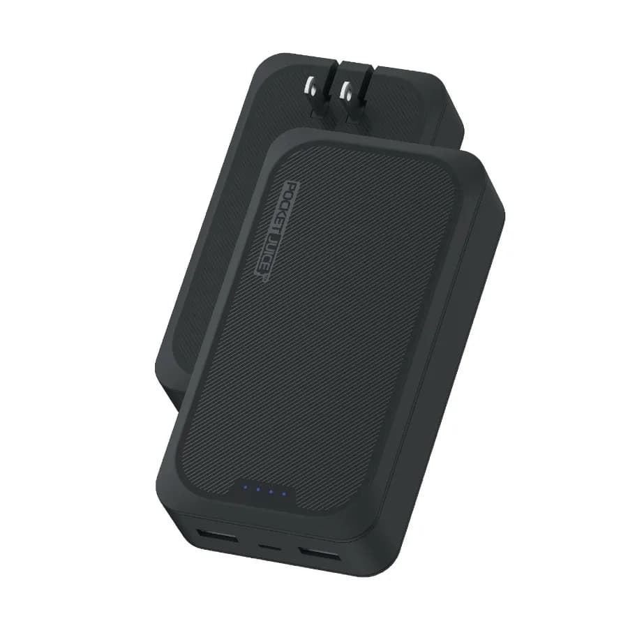Caricabatterie portatile Endurance AC 10 000mAh con presa a muro integrata, nero