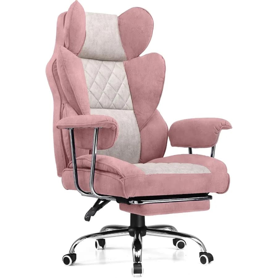 Big and Tall Office Chair High Back Leather Gaming Chair with Footrest Executive Ergonomic Office Chair with Pocket Spring Lumb