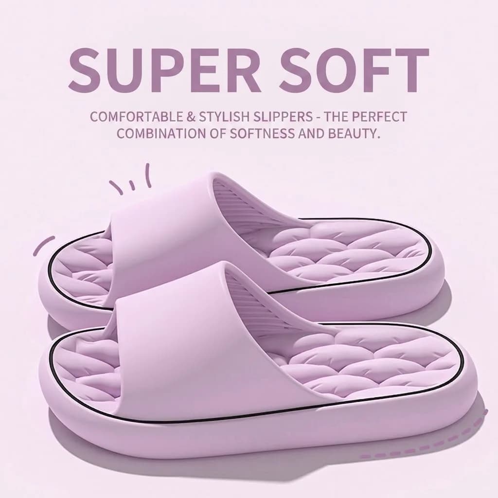 Silent Non Squeak Slipper Women Men Odor Resistant Soft EVA Pillow Slides Anti-Slip Bathroom Shower Sandals Indoor Home Footwear