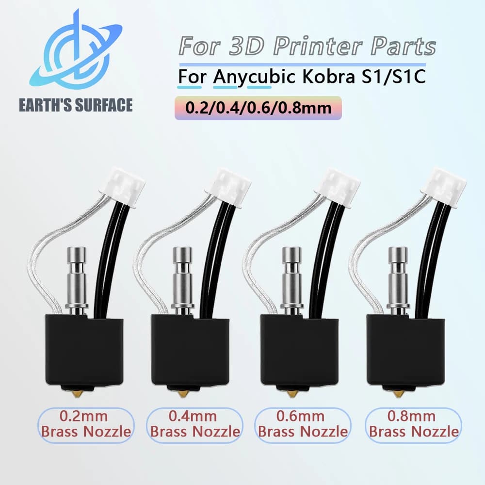3D Printer Parts for Anycubic Kobra S1 Combo Hotend Kobra S1C Hot End Kit Nozzle 0.2 0.4 0.6 0.8mm Hotend Thermistor Kobra S1