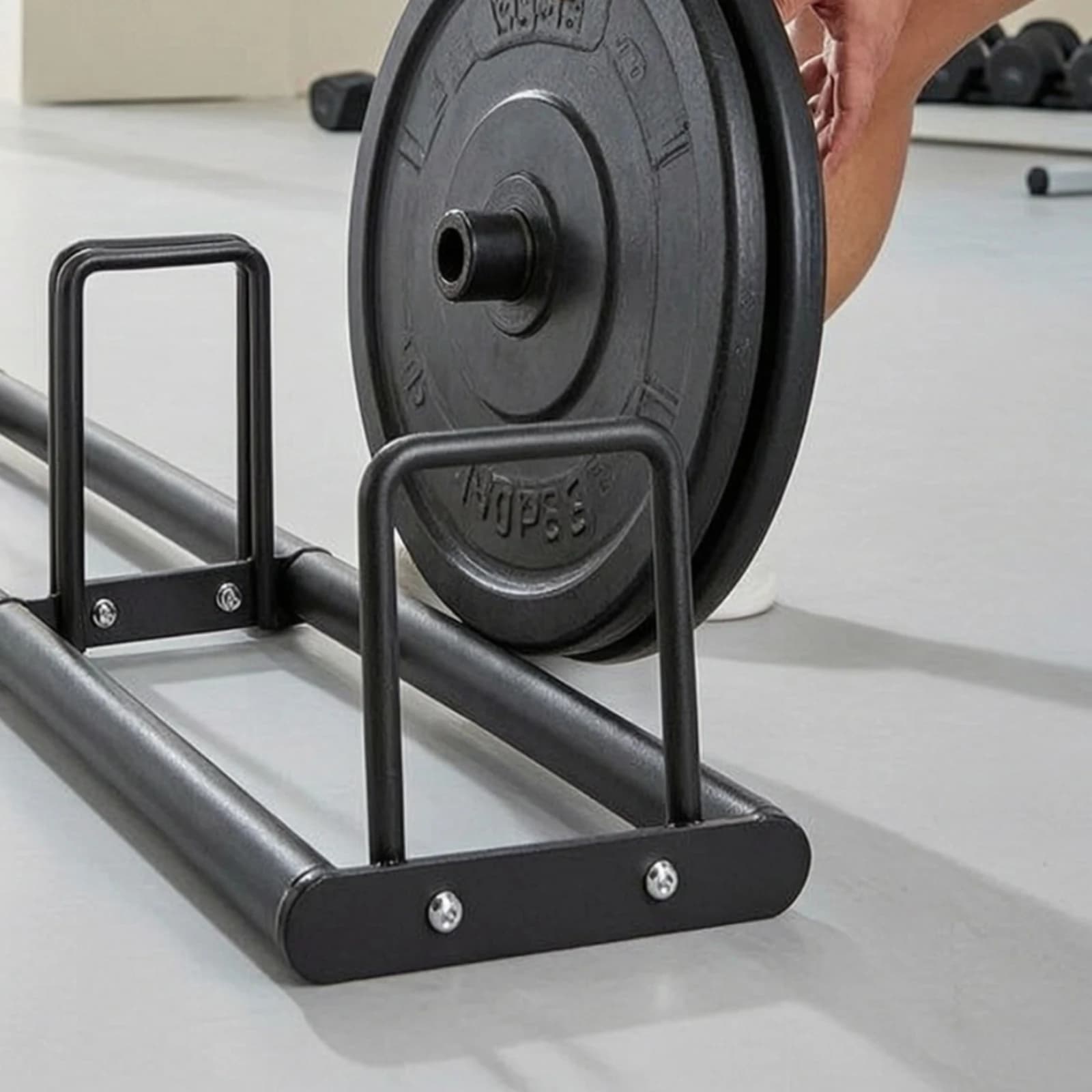Weight Plate Storage Rack Space-Saving Barbell Plate Rack Organizer Streamlined Compact for Weightlifters, Home Gym