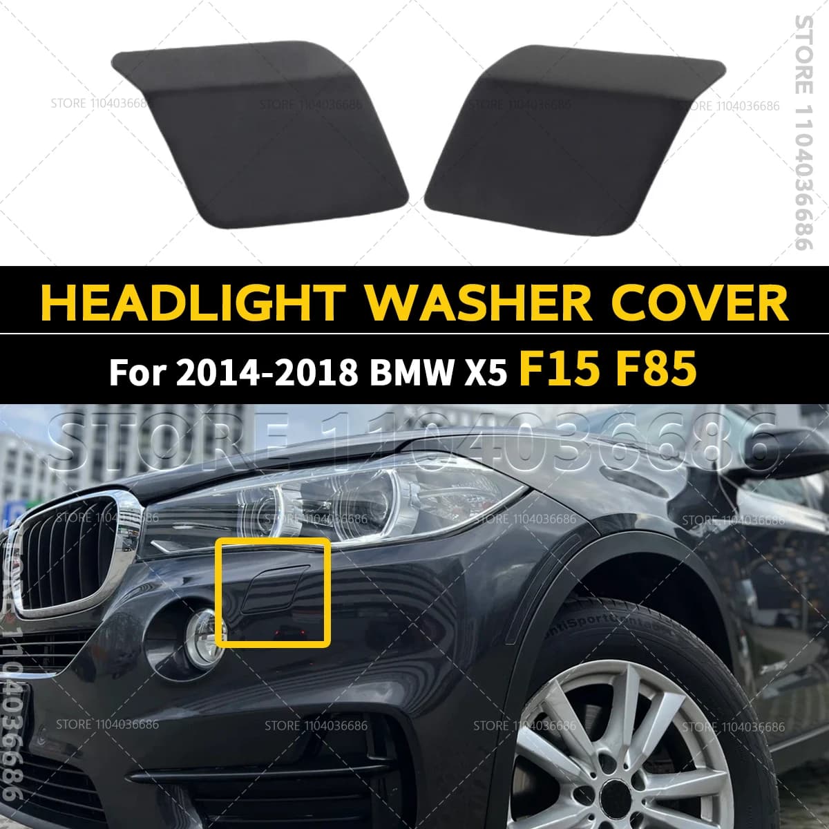 Per il 2014-2018 BMW X5 35dx 35i 35ix 40ex 50ix M F15 F85 Paraurti Anteriore Faro Rondella Ugello di Copertura 51117378589 51117378590
